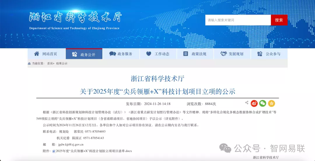 智网易联参与项目成功入选2025年度“尖兵领雁+X”科技计划